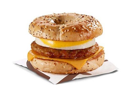 Sausage ‘N Egg Bagel with Everything Bagel